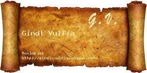 Gindl Vulfia névjegykártya